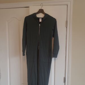 Smash + Tess Jillian Harris Forest Green Zip-Up Hoodie Romper